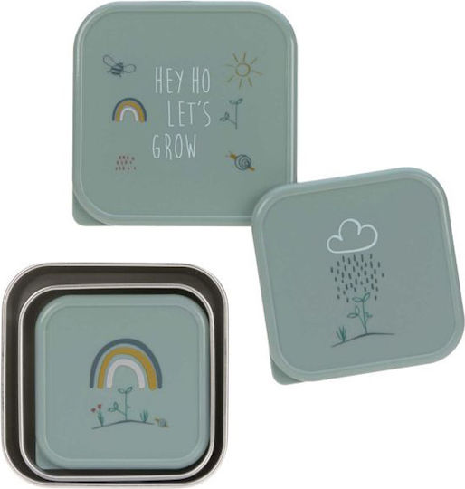 Laessig Garden Explorer Stainless Steel Kids Dinner Set Gray