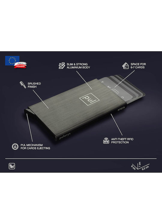 Ανδρικό Πορτοφόλι Καρτών με RFID Γκρι