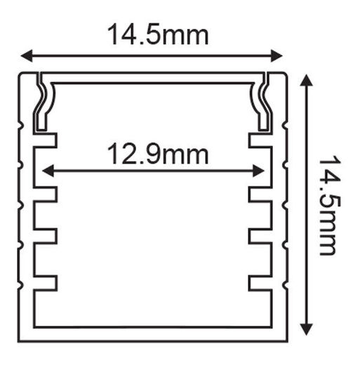 Aca Mini Walled Aluminum Profile for LED Strip with Opal Cover