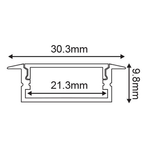 Aca Mini Walled Aluminum Profile for LED Strip with Opal Cover