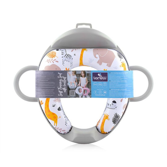 Lorelli Children's Toilet Seat Animals with Handles & Cushion Grey