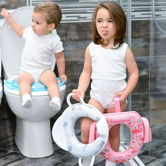 Lorelli Children's Toilet Seat Animals with Handles & Cushion Grey