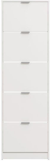 Holz Schuhschrank Base 15 mit 5 Regalen Weiß L58xW18xH191.5cm