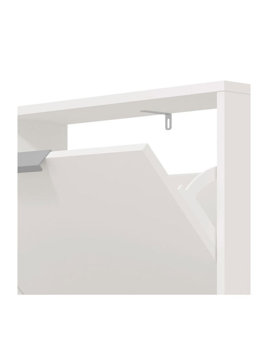Base 15 Wooden Shoe Organizer with 5 Shelves White 58x18x191.5cm