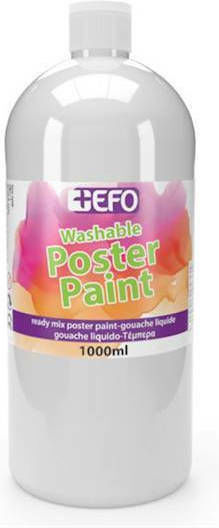 +Efo Poster Paint Τέμπερα Ζωγραφικής Λευκή σε Μπουκάλι 1000ml
