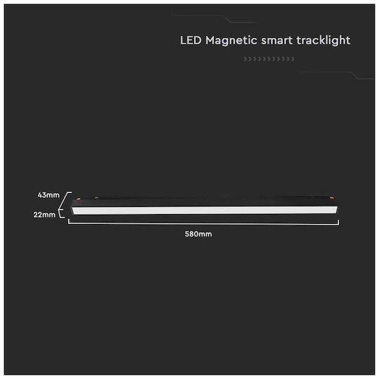 V-TAC LED Γραμμικό Φωτιστικό Οροφής 20W Φυσικό Λευκό IP20