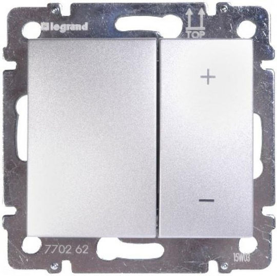 Legrand Valena Recessed Dimmer Switch Without Frame Classic Button 600W in Gray Color