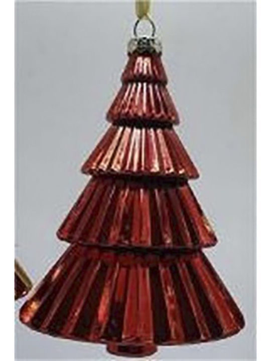 Iliadis Christmas Decorative Glass Tree Cone 33cm Red