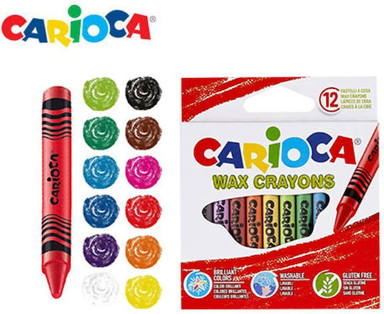 Carioca Wax Crayons Crayons Set 12 Colors 12 Colours