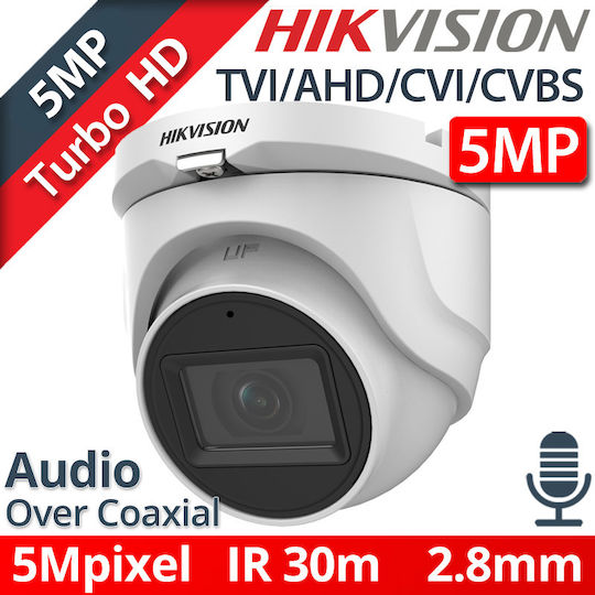 Hikvision DS-2CE76H0T-ITMFS CCTV Surveillance Camera Full HD+ 5MP Waterproof with Microphone and Lens 2.8mm