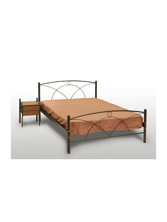 Νάξος Semi-Double Metal Bed for Mattress 110x190cm Color Options