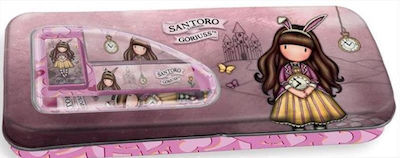 Santoro ONE Pencil Case Metal with 1 Compartment Pink