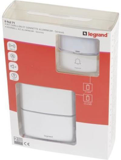 Legrand Serenity Wireless Doorbell 8V White