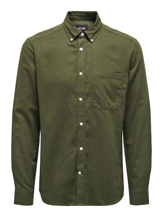 Long-sleeved Cotton Shirt FOREST NIGHT