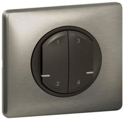 Legrand Celiane With Netatmo Wall-mounted Electrical Wall Switch Commands Quadruplicate with Gray Frame