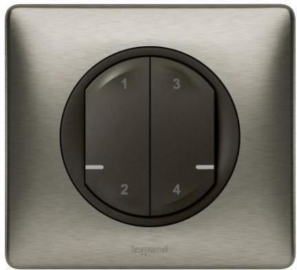 Legrand Celiane With Netatmo Wall-mounted Electrical Wall Switch Commands Quadruplicate with Gray Frame