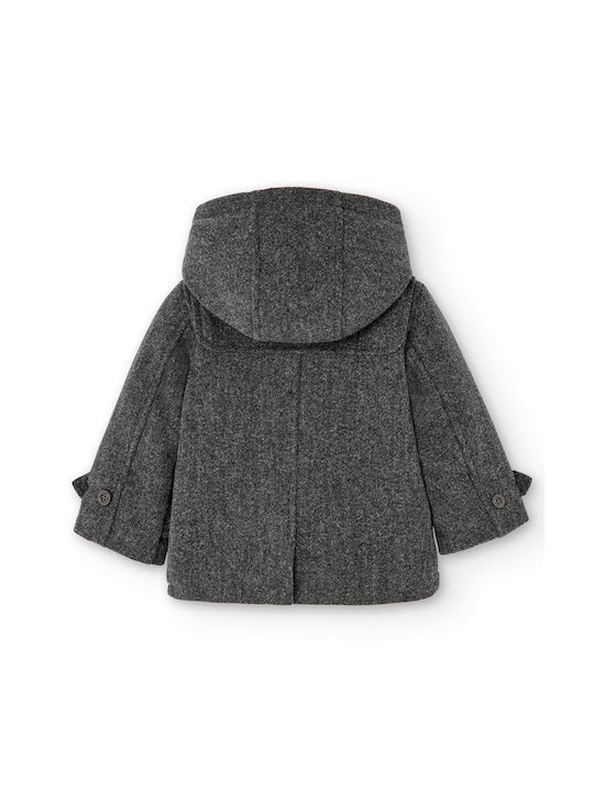 Boboli Montgomery Boys Coat Gray with Lining & Ηood