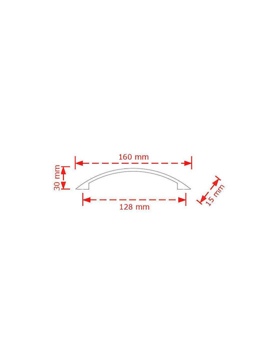 Viobrass Λαβή Επίπλου από Ζάμακ 160mm (Απόσταση Κέντρων 128mm) 152