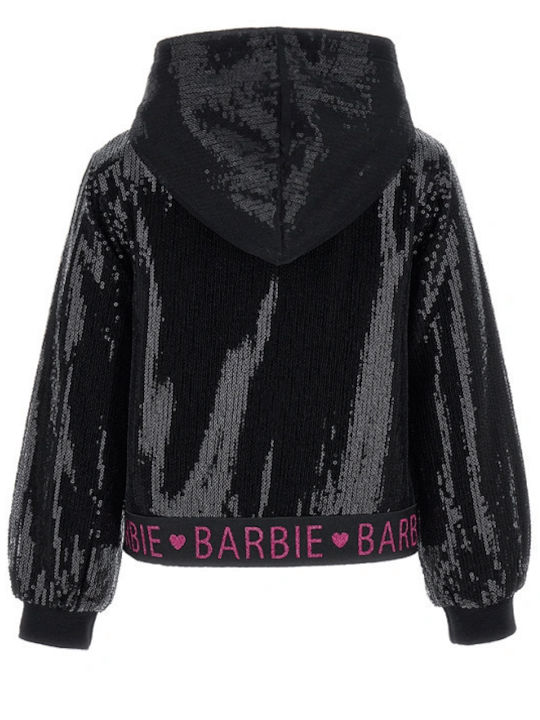 Kinder-Sweatshirt Strickjacke mit Kapuze Schwarz