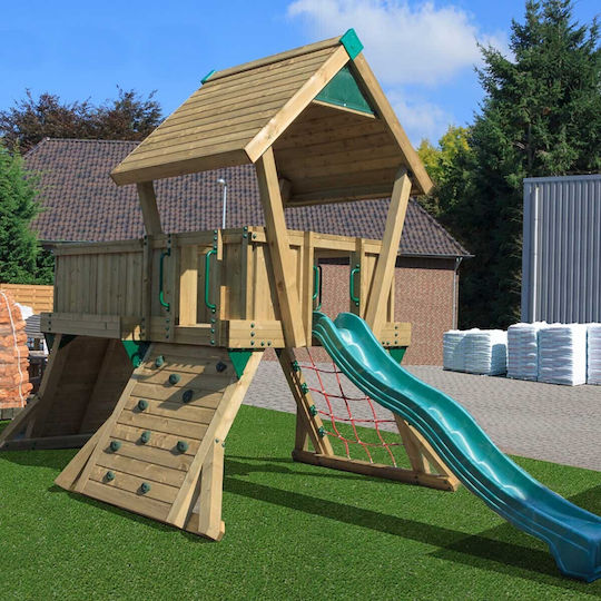 Showood Holzturm für professionellen Gebrauch mit Kletterfläche 1000x610cm. Braun