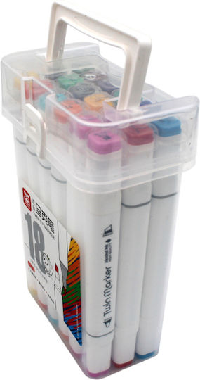 Μαρκαδόροι Ζωγραφικής με Διπλή Μύτη Σετ 18 χρώματα