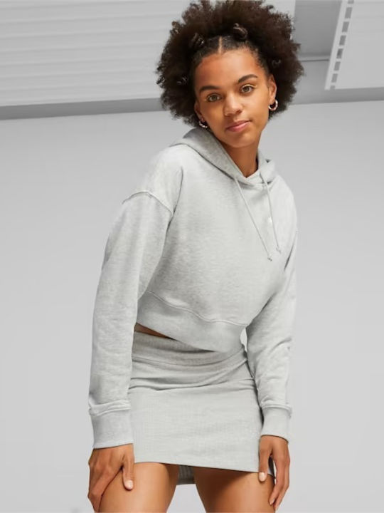 Puma Classics Women's Cropped Hooded Sweatshirt Gray