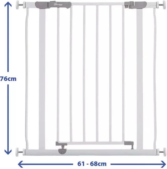 Dreambaby Security Door Simple Placement made of Metal in White Color 68εκ. 1pcs