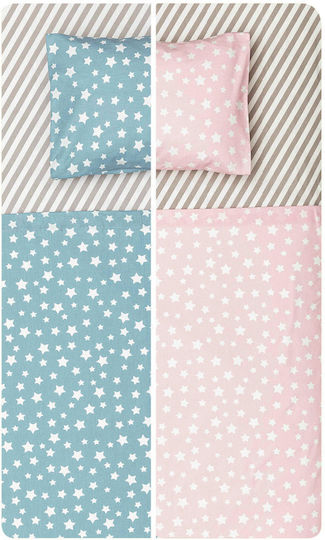 Borea Jingle Baby Sheets Set Crib Cotton Olive Green 120x160cm 3pcs