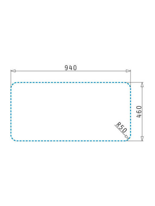 Pyramis Space Plus 2B Ένθετος Νεροχύτης Αριστερός Inox Σαγρέ Μ96xΠ48cm Ασημί