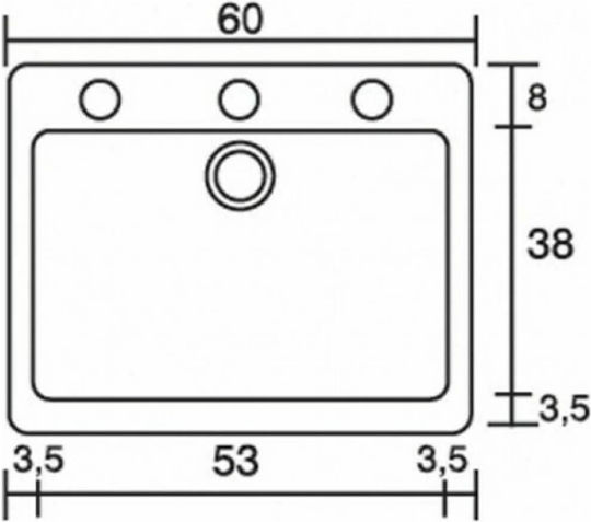 Sanitec Classic Ένθετος από Συνθετικό Γρανίτη Μ50xΠ50cm