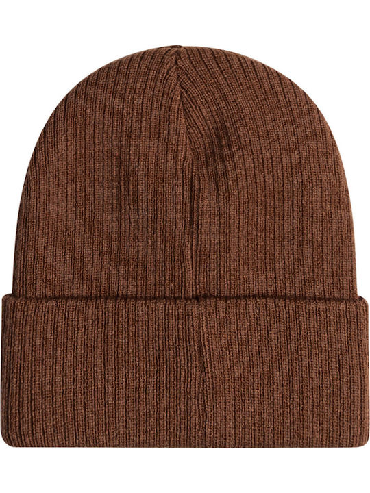 FLOW Beanie Unisex Σκούφος Πλεκτός σε Καφέ χρώμα
