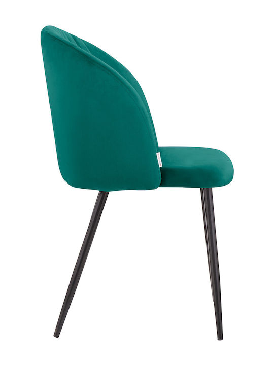 Zera Dining Room Velvet Chair Green 50.5x55x87cm 2pcs