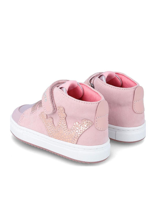 Παιδικά Sneakers High με Σκρατς Ροζ