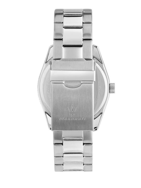 Maserati Ανδρικό Ρολόι 43mm Μπαταρίας με Ασημί Μεταλλικό Μπρασελέ
