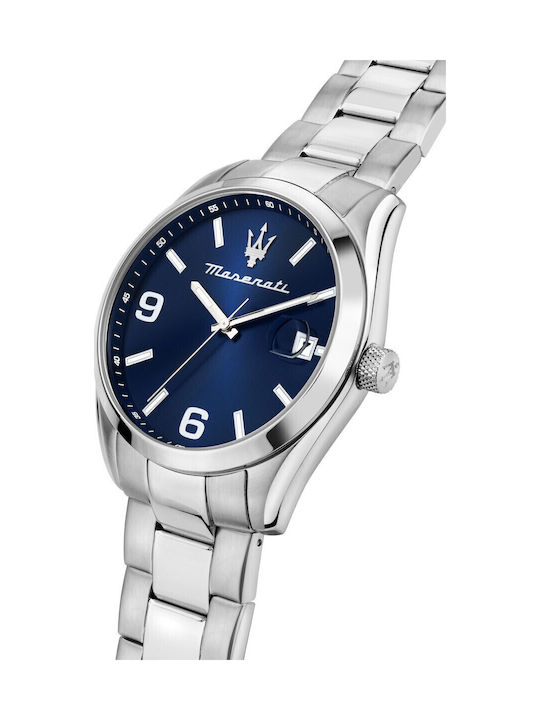 Maserati Men's Watch 43mm Battery with Silver Metal Bracelet