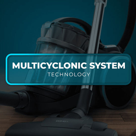 Cecotec Conga RockStar Multicyclonic Ηλεκτρική Σκούπα 800W με Κάδο 4lt Μαύρη