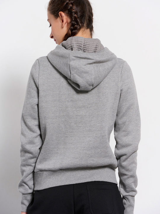 Long Women's Sweatshirt Hooded Gray