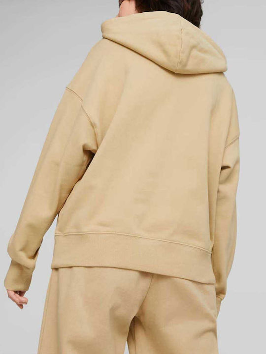 Puma Women's Long Hooded Sweatshirt Beige