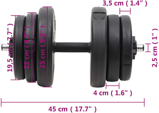 vidaXL Αλτήρες Σετ 2x 14kg
