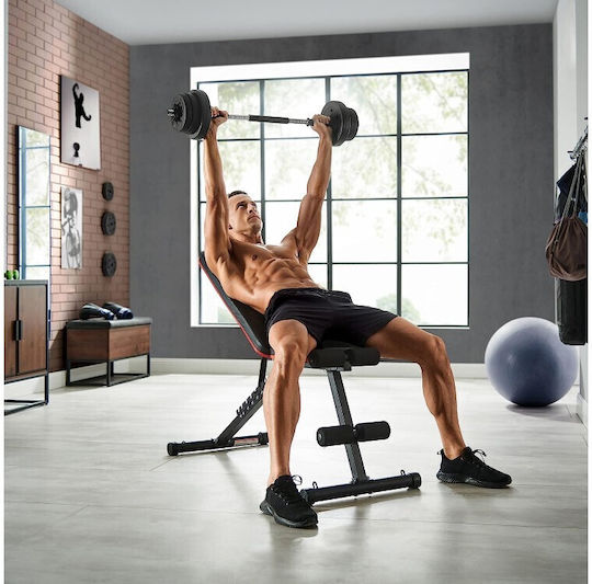 Songmics Set de gantere cu bară, greutate totală 21kg