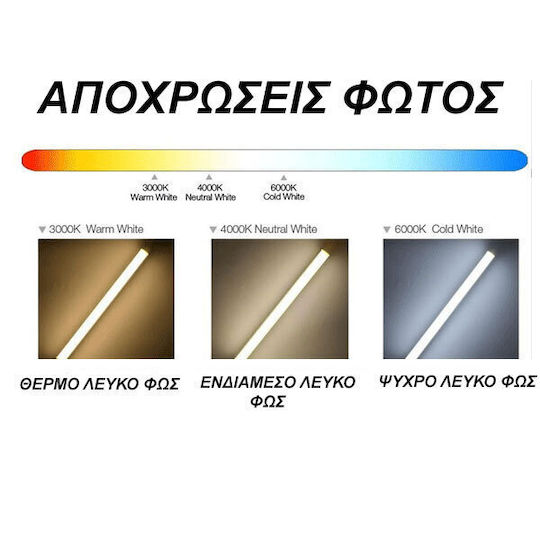 Elvhx Φωτιστικό Πάγκου Κουζίνας LED 24W Kühles Weiß M123.7xB4.7xH3.1cm.
