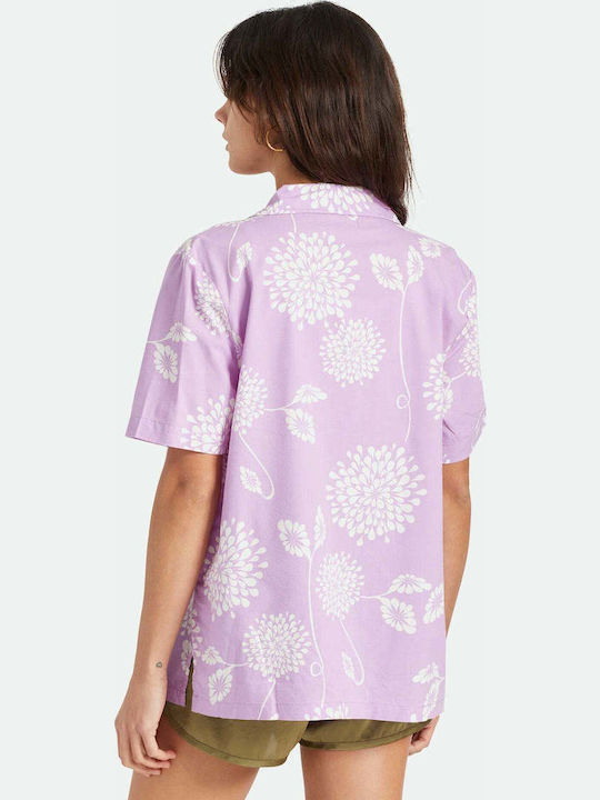 Mâneca scurta Femei Cămașă Violet Floral