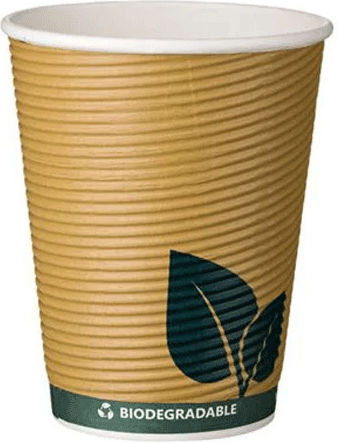Tessera Green Leaf Biodegradable Disposable Cup Paper Double Wall Green 420ml 25pcs