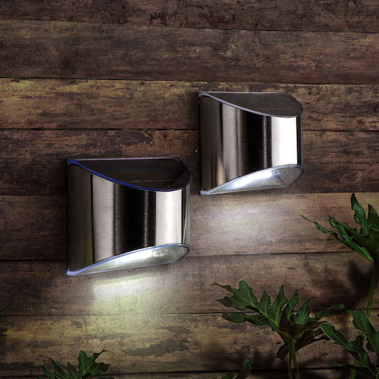 Modee Lighting Комплект 2 Соларни Светлини 6лм с Студено бяло Светлина 6000К IP44 8смx8смx4.5смсм.
