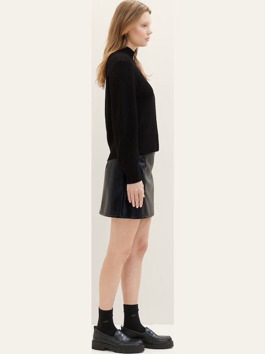 Leather Mini Skirt Black