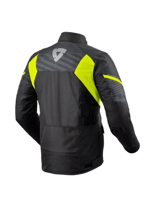 Rev'IT Duke H2O Men's Riding Jacket 4 Seasons Waterproof Black-Yellow