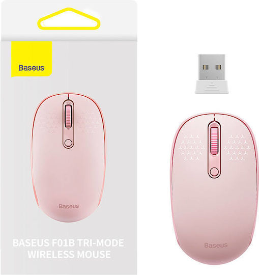 Baseus F01B Ασύρματο Bluetooth Mini Ποντίκι Ροζ