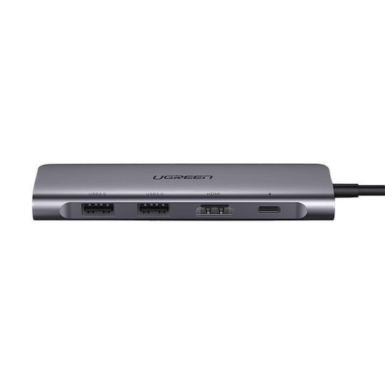 Ugreen CM195 USB-C Докинг станция с HDMI 4K PD Сив