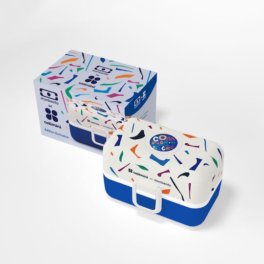 Monbento Δοχείο Φαγητού Πλαστικό Blue Terrazzo με Χωρίσματα 800ml
