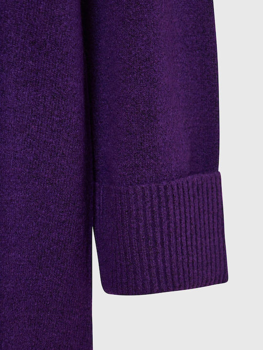 Funky Buddha Midi Dress Knitted with Slit Purple